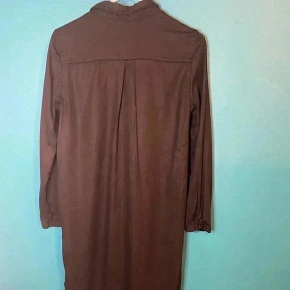 Zara Black Button Down Long Sleeve Collared Shirt Dress - Picture 6 of 6